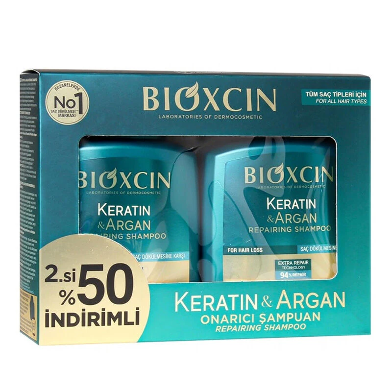 Bioxcin Bioxcin Keratin ve Argan Onarıcı Şampuan 2x300 ml