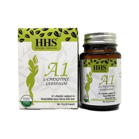 HSS Sağlık HHS New A1 L-Carnitine Lepidium Cam Şişe 30 Kapsül