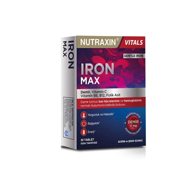 Nutraxin Nutraxin Iron Max Takviye Edici Gıda 30 Tablet