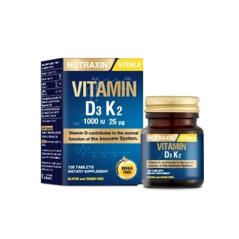Nutraxin Nutraxin Vitamin D3 K2 Vitamini İçeren Takviye Edici Gıda 120 Tablet