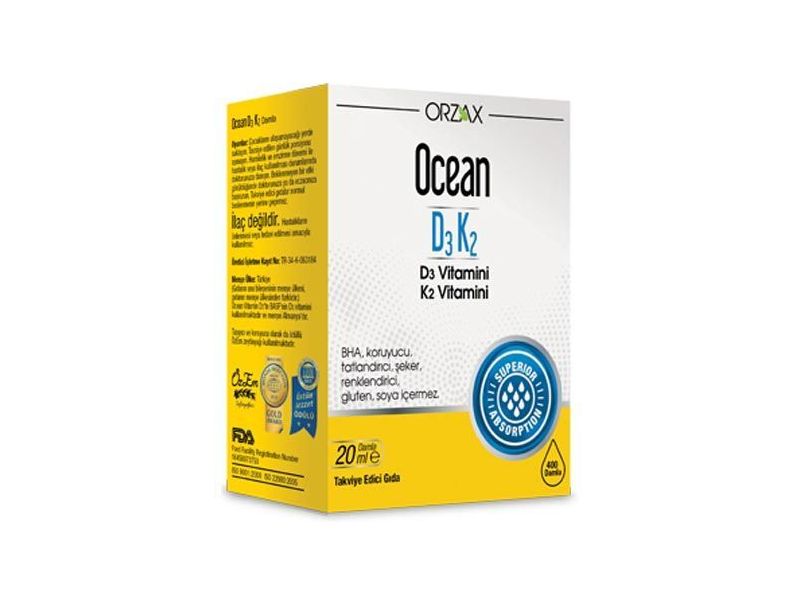 Orzax Orzax Ocean D3K2 Vitamin Damla 20 ml