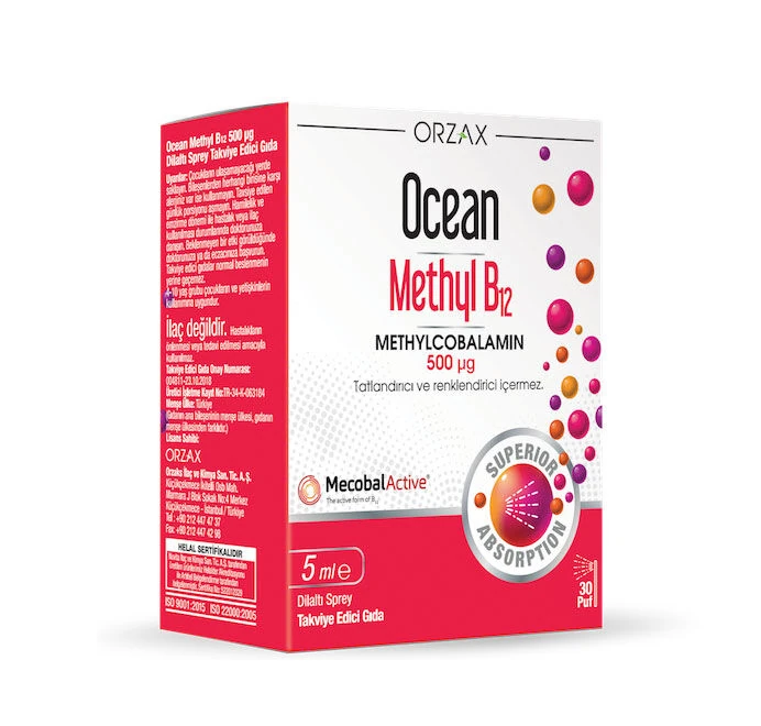 Orzax Orzax Ocean Methyl B12 Dilaltı Sprey 5 ml - 30 Doz