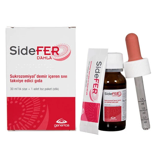 SideFer SideFer Damla Takviye Edici Gıda 30ml Şişe + 1 Adet Toz (skt:04/2028)