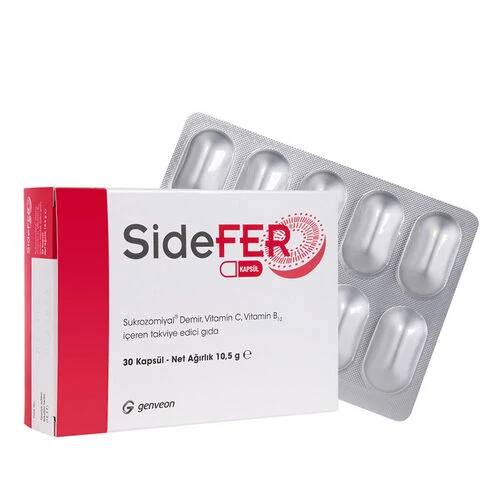 SideFer Sıdefer Demir Vitamin C Vitamin B12 30 Kapsül
