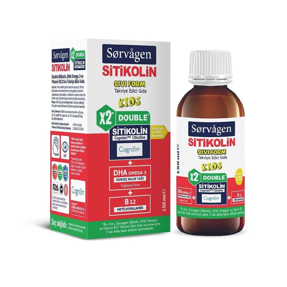 Sorvagen Sorvagen Double Sitikolin Sıvı Form 150 ml