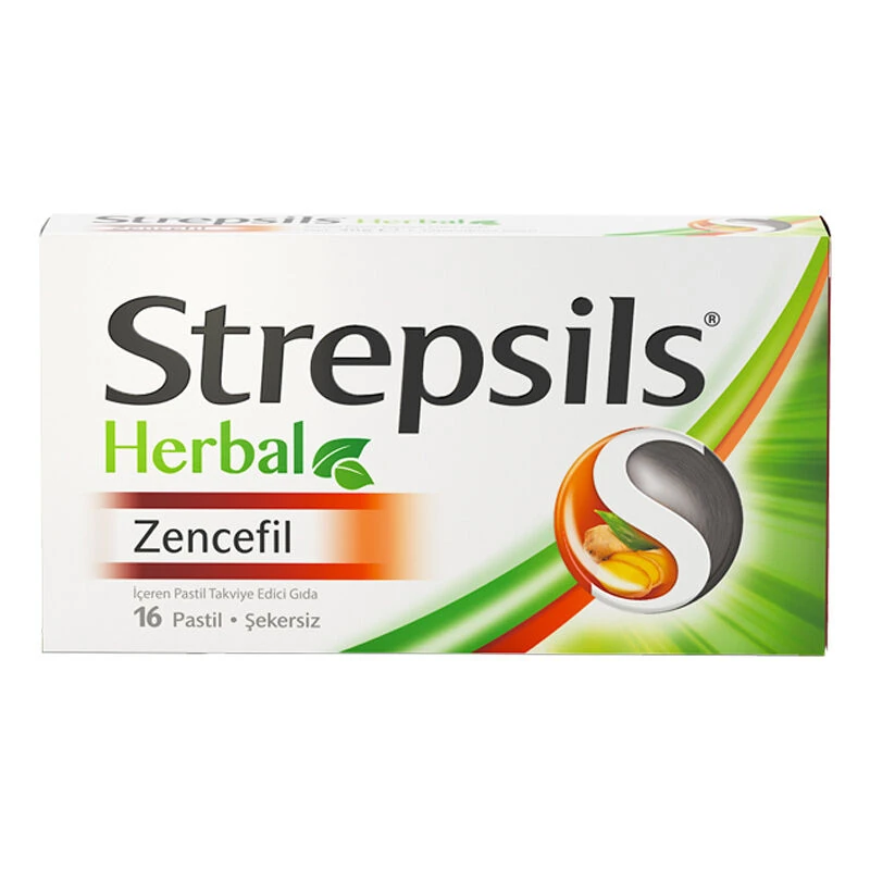 Strepsils Strepsils Herbal Zencefil İçerikli Pastil  16 Adet