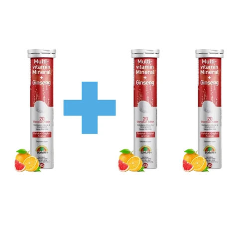 SunLife Sunlife Multivitamin & Mineral + Ginseng Efervesan 20 Tablet ( 3 Adet)