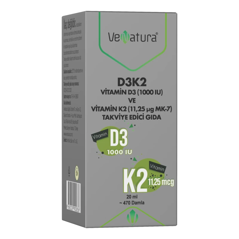 Venatura VeNatura D3K2 (11,25 mcg MK-7) Damla 20 ml