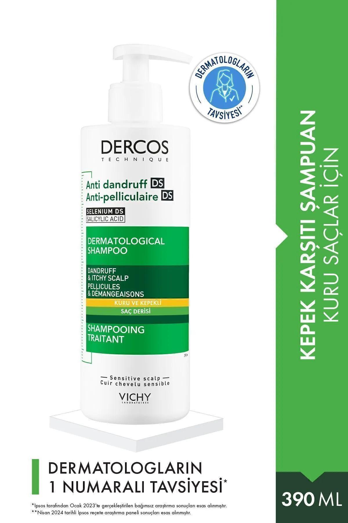 Vichy Vichy Dercos Anti-Dandruff Kepek Karşıtı Şampuan Kuru Saçlar 390 ml
