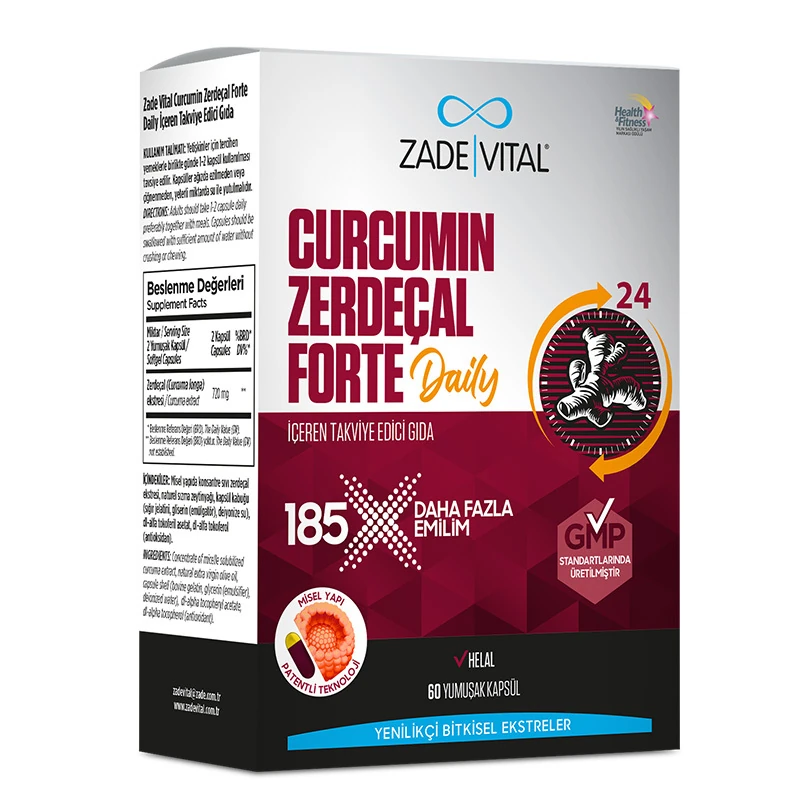 Zade Vital Zade Vital Curcumin Zerdeçal Forte Daily 60 Yumuşak Kapsül